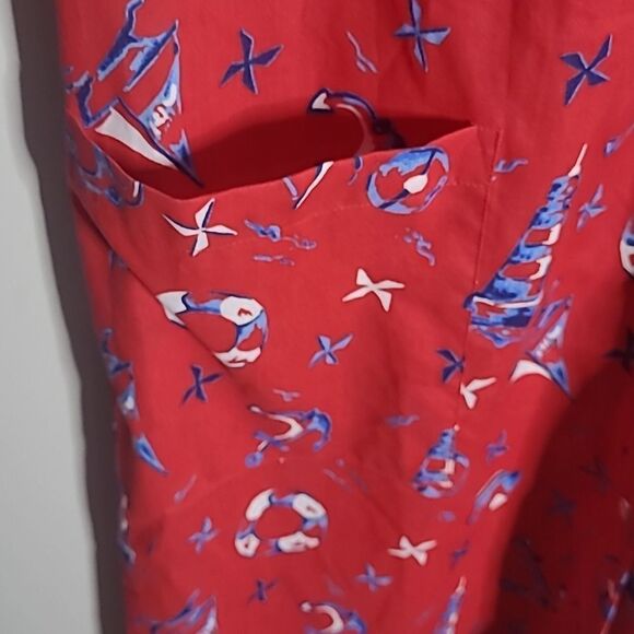 🌴National Since 1952 Vintage House Coat Red Nautical - Picture 6 of 7